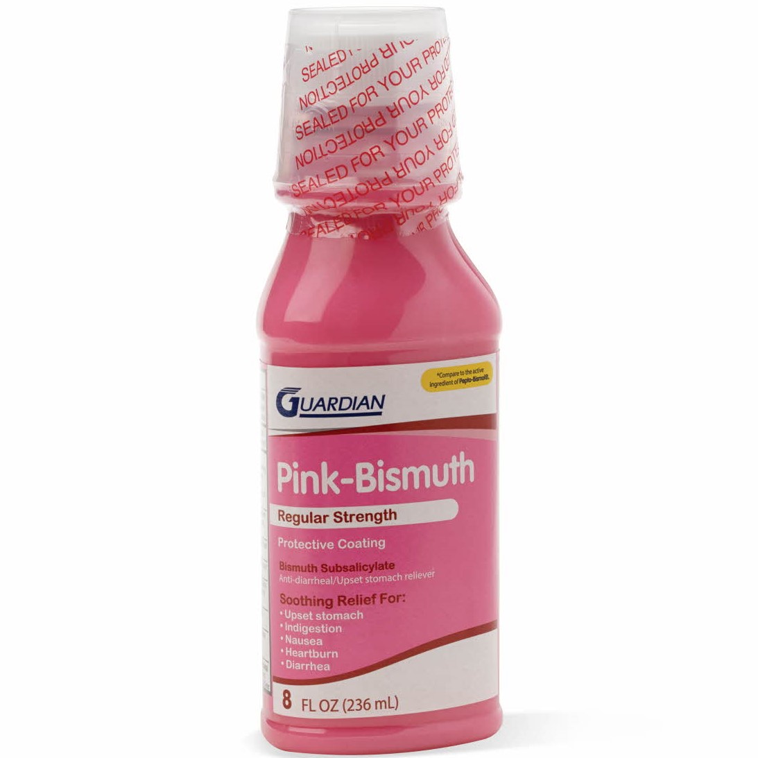 Guardian Pink-Bismuth Stomach Relief Liquid 8oz 1Ct