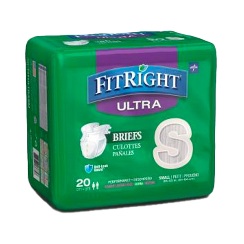 FitRight Ultra Incontinence Briefs (diaper w/tabs) Small