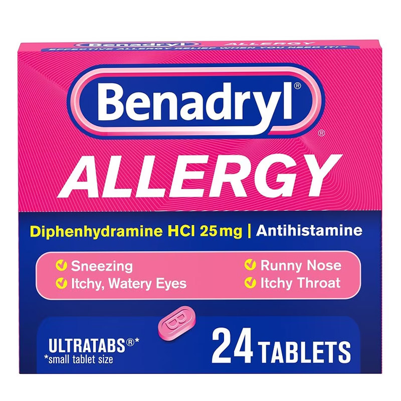 Benadryl Allergy Antihistamine Ultratabs 25mg 24Ct
