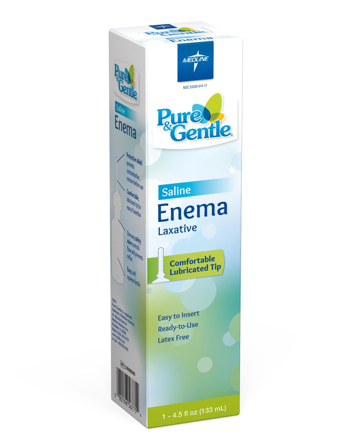 Medline Pure & Gentle Saline Enema Laxative 4.5oz 1Ct