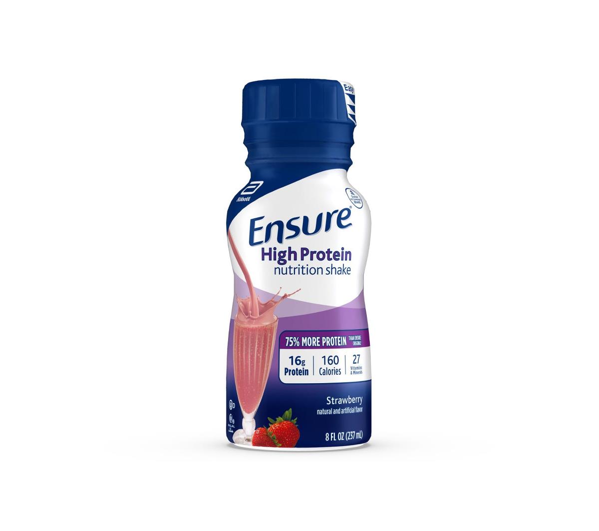 Ensure High Protein Nutrition Shakes Strawberry 8oz 24Ct