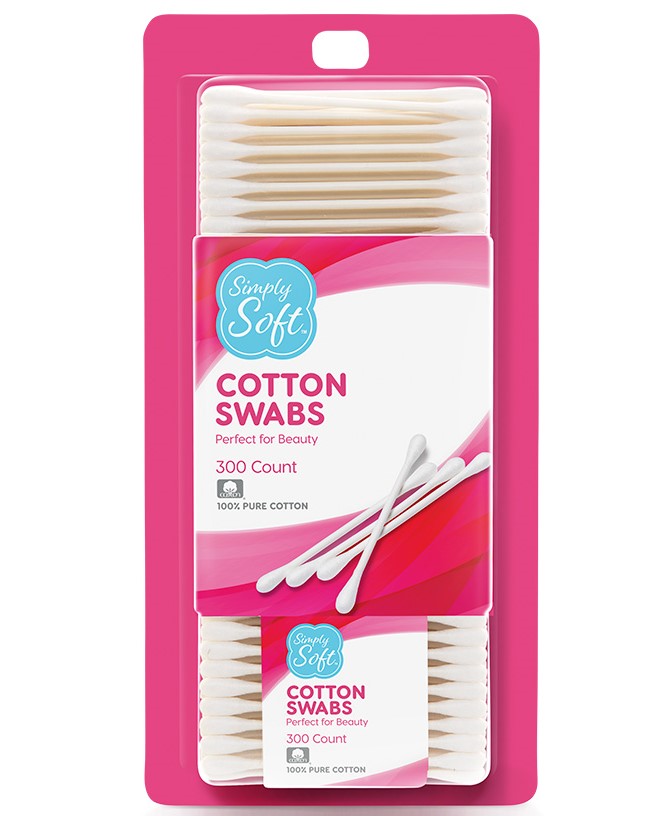 Medline Simply Soft Cotton Swabs 300Ct