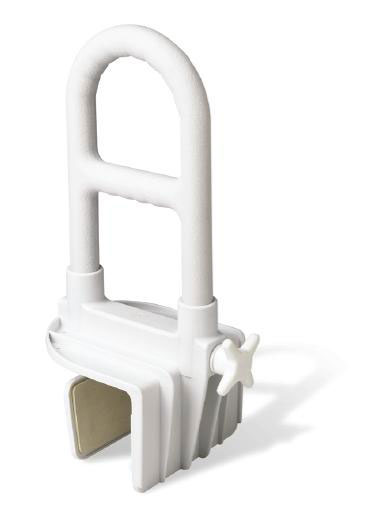 Medline Bilevel Bathtub Safety Grab Bar White, 250lb Capacity 1Ct