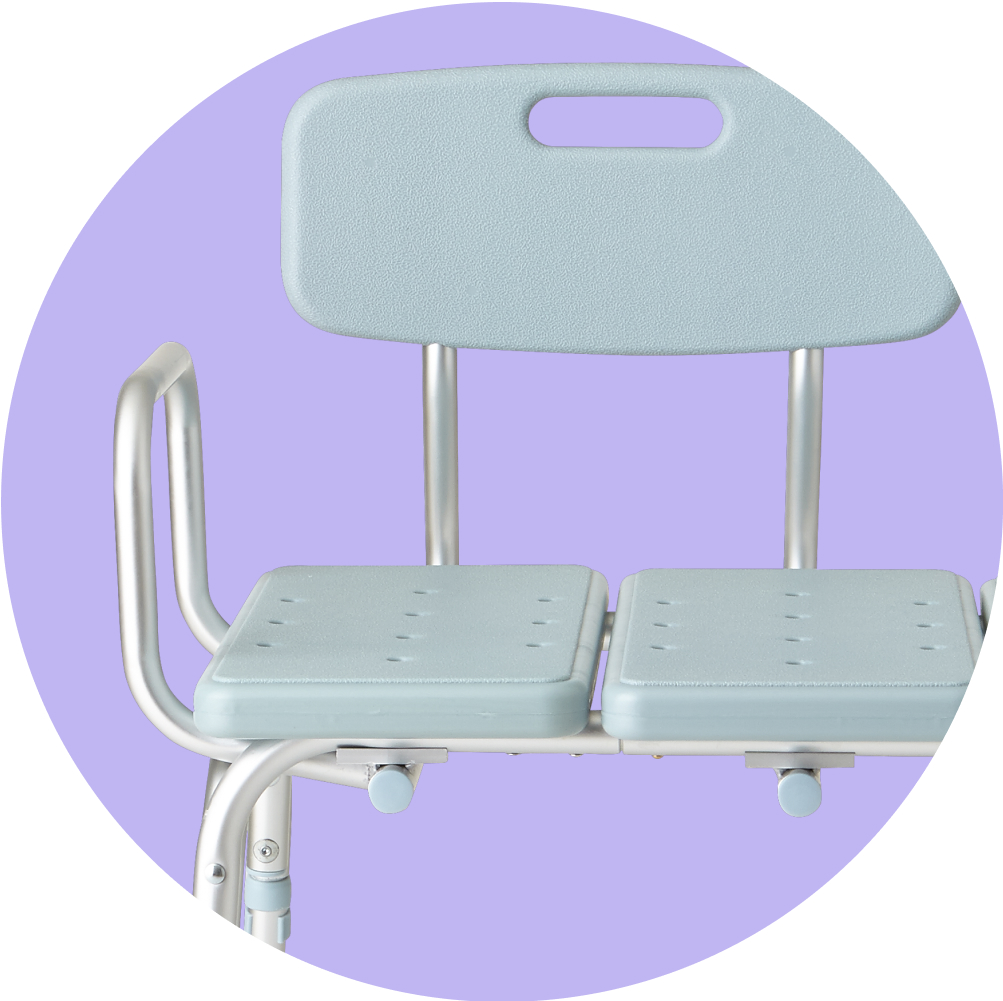 Medline Knockdown Transfer Bench with Microban 1Ct