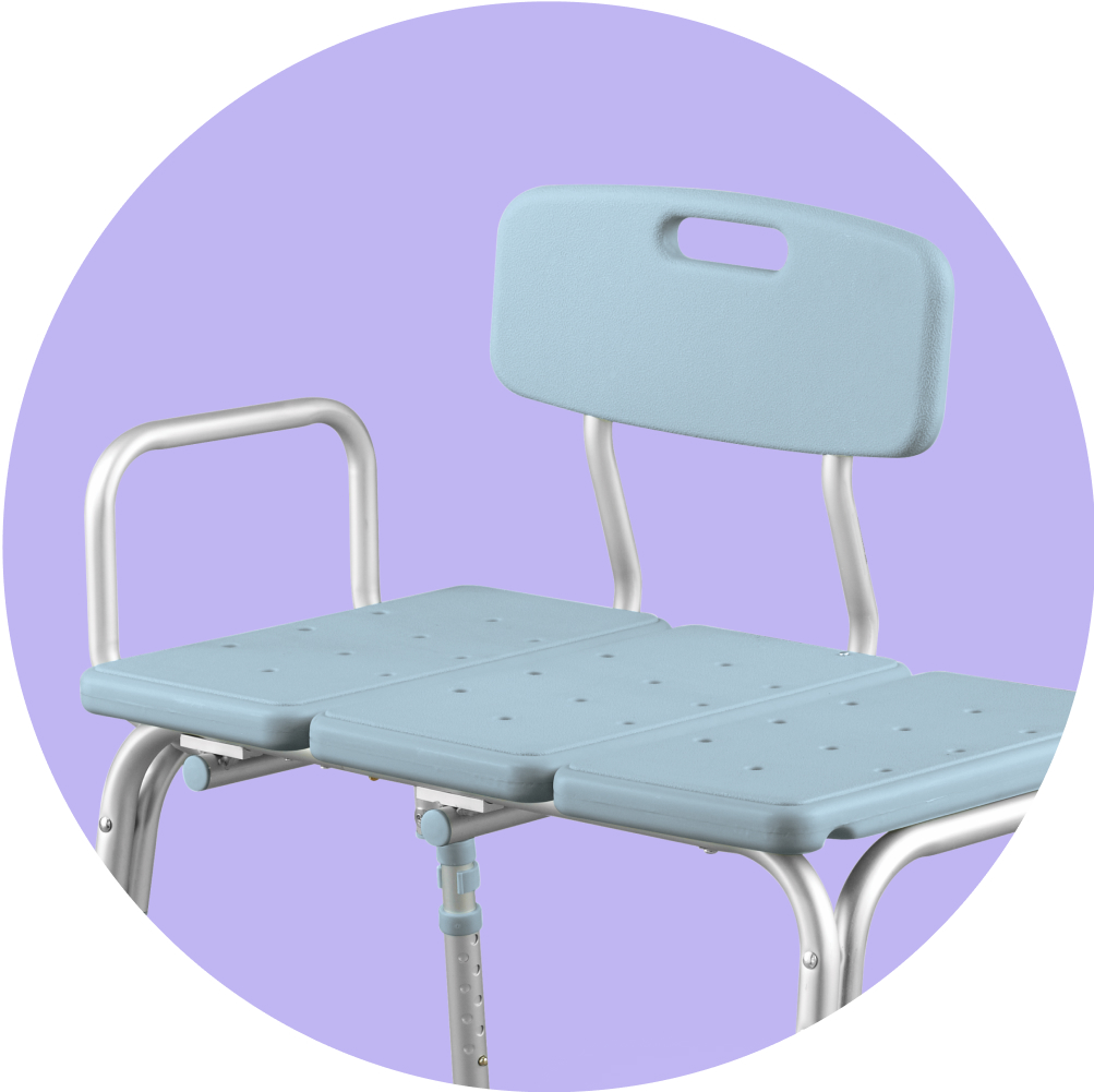 Medline Knockdown Transfer Bench with Microban 1Ct